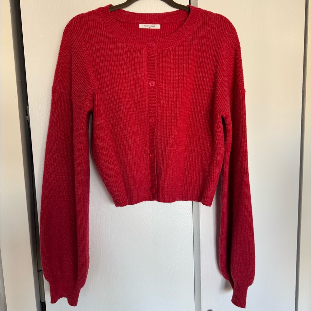 Red bishop sleeve sweater from peppermayo size S/M